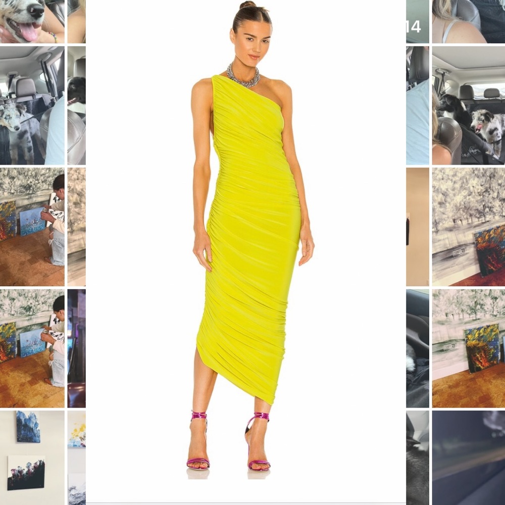 REVOLVE Diana Gown in Spring Green by Norma Kamali